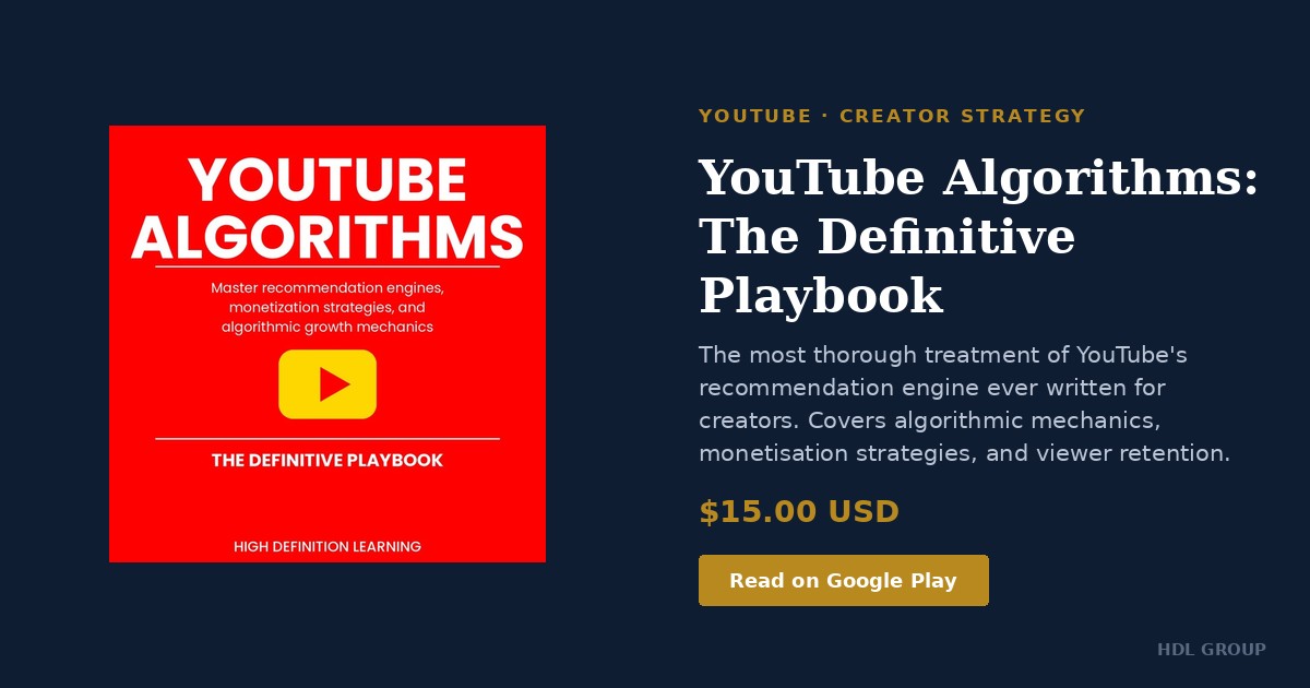 YouTube Algorithms: The Definitive Playbook — promotional graphic