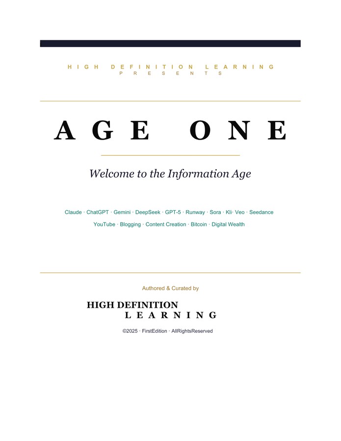 Age One: Welcome to the Information Age — book cover